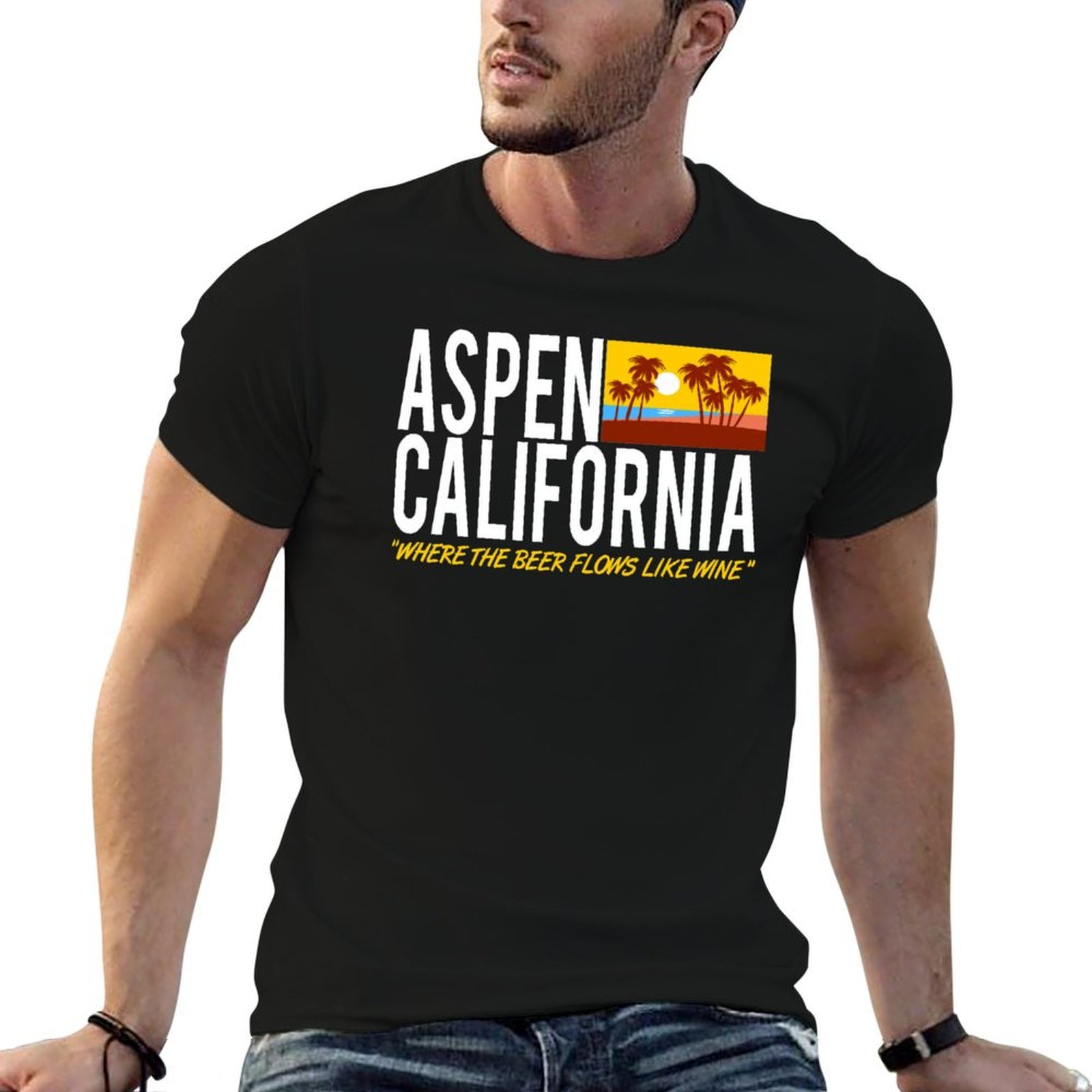 Wine Like Beer - Aspen California - T-shirt met 'Where