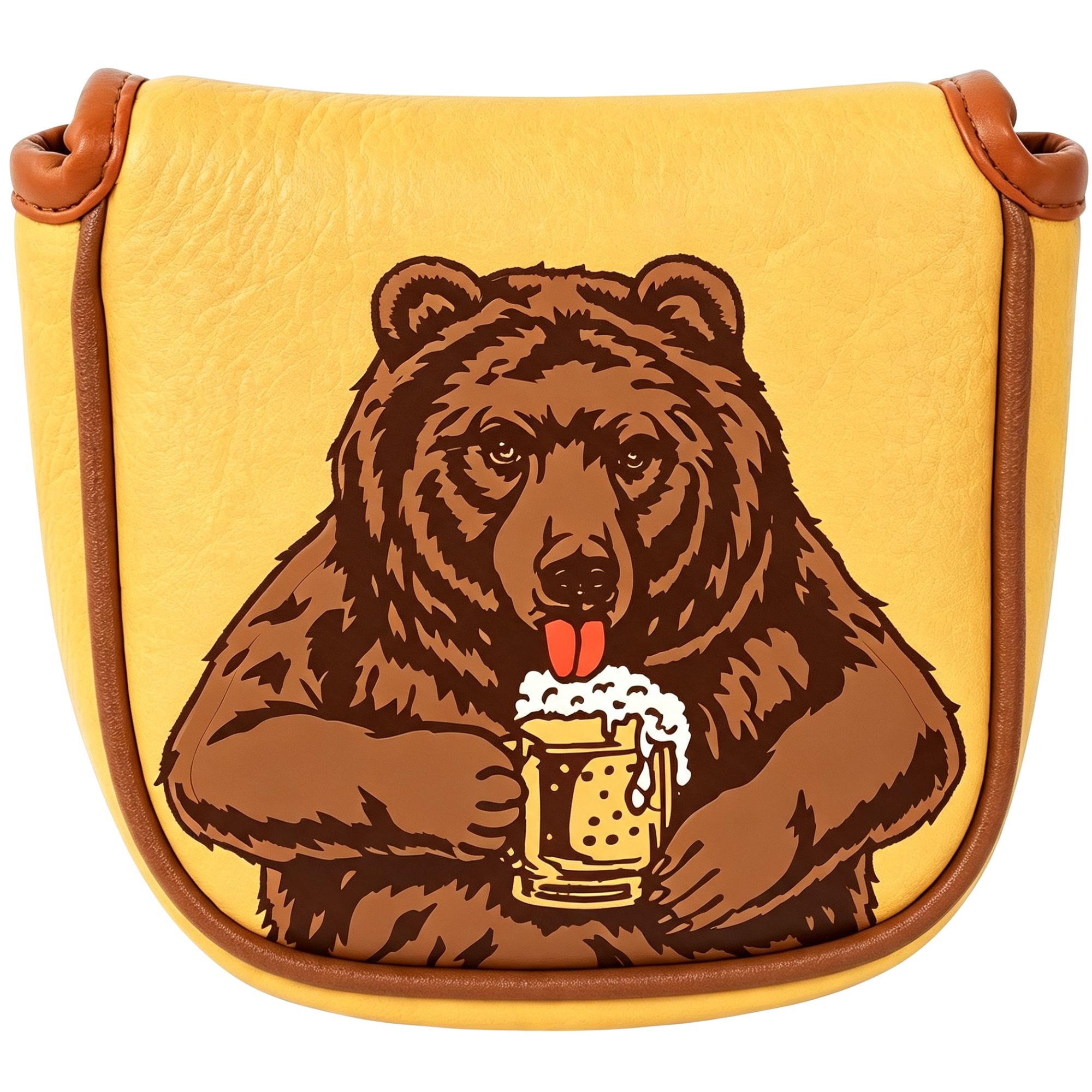 Beer & Wine Downtown - Schedel geborduurde golfmallet putter headcover met