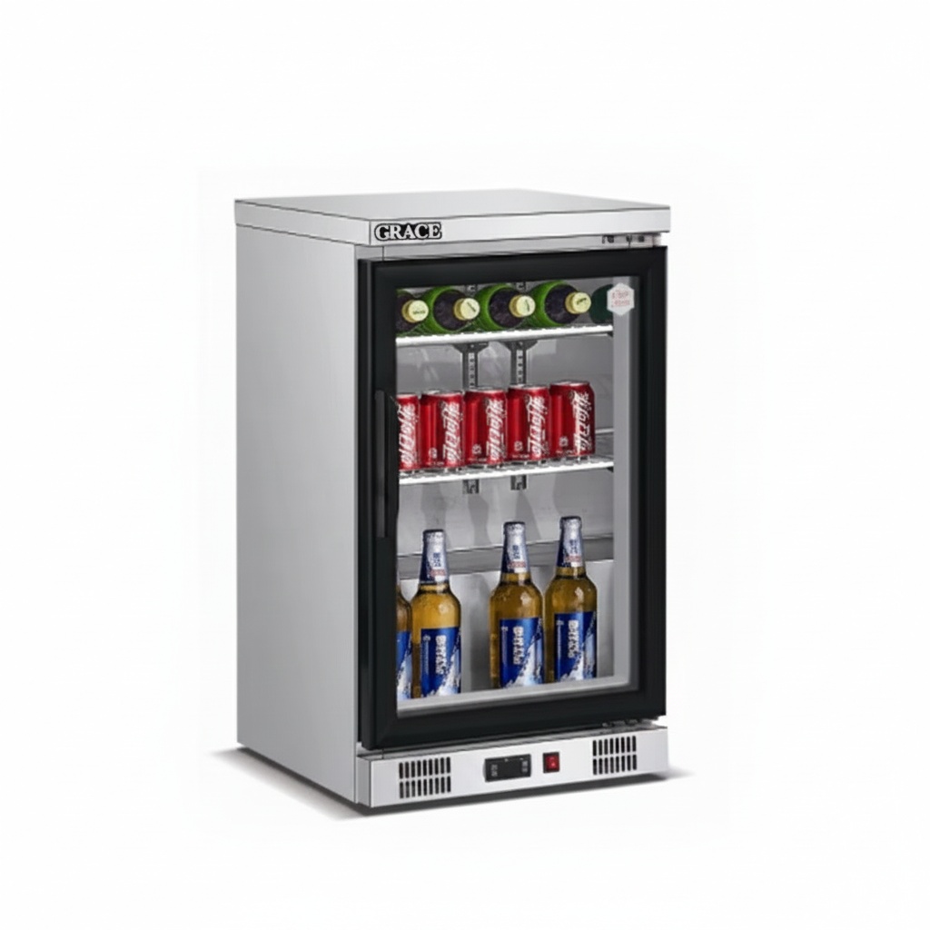 Wine Beer Fridge Dual Zone - Onderbouwkoelkast, 304 roestvrij staal 520x500x840mm minivriezer,