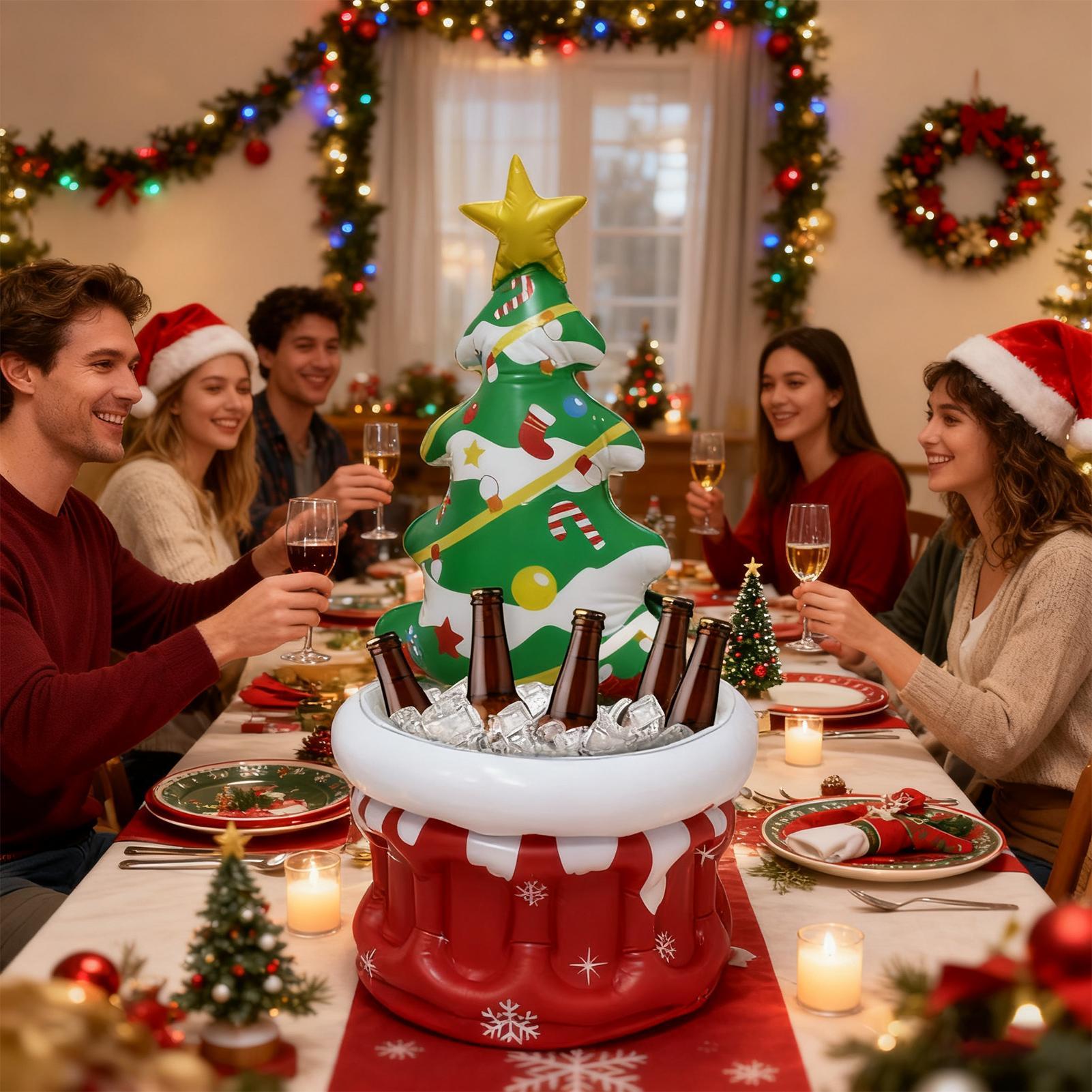 Beer And Wine Festival - Opblaasbare koeler kerstboom vorm ijsemmer feestelijke