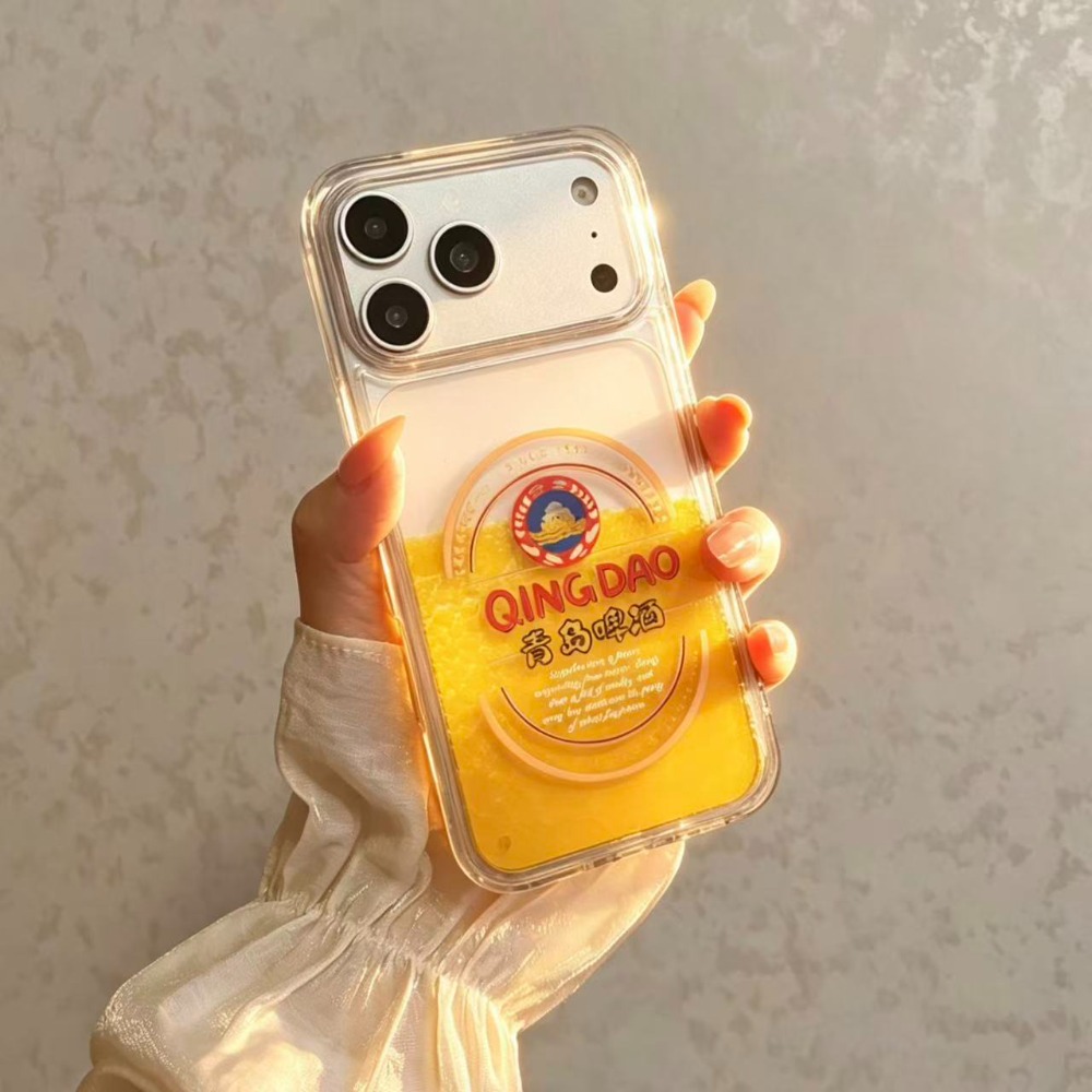 Beer & Wine Downtown - Grappige Qingdao Bier Vloeibaar Zand Telefoonhoesje