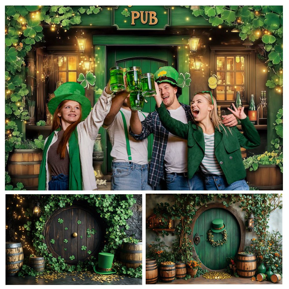 Beer And Wine Festival - St. Patrick's Day achtergrondbanner groene klaver