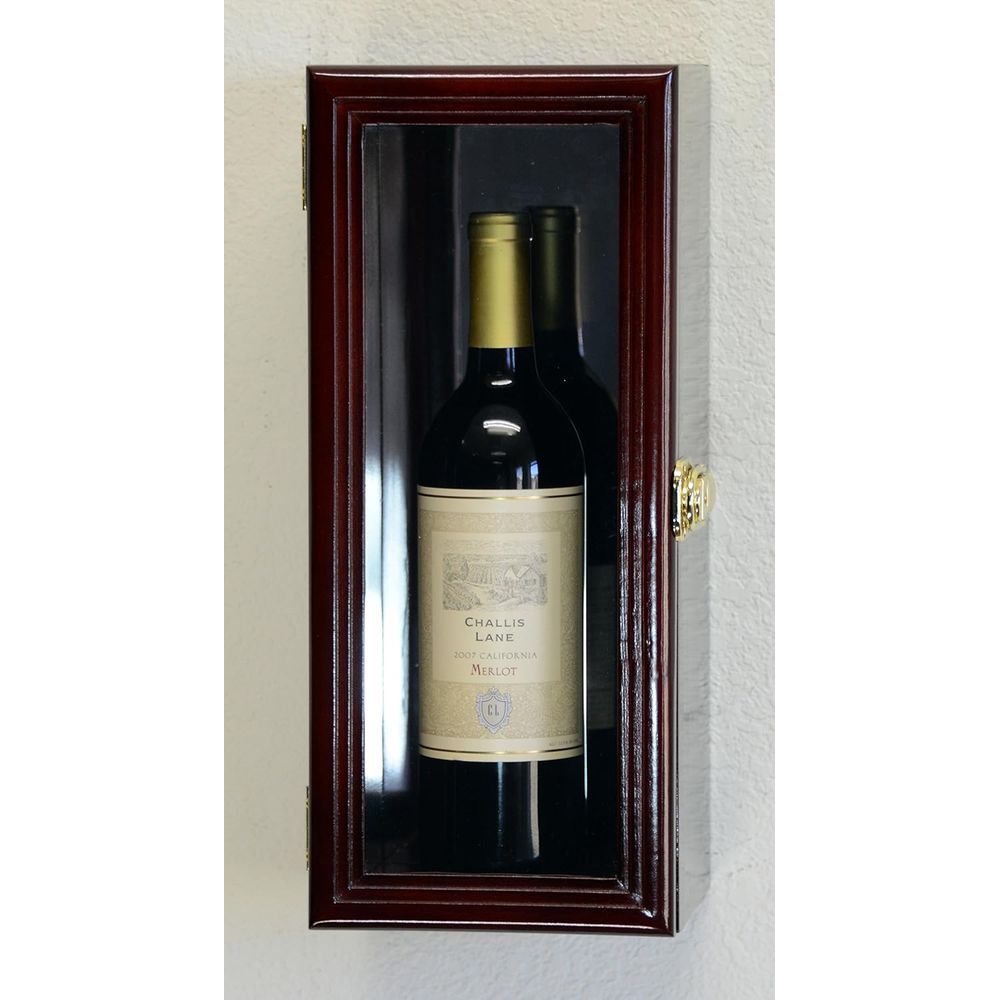 Wine & Beer Shop - Wandvitrine voor wijnflessen met spiegelachterwand, geschikt