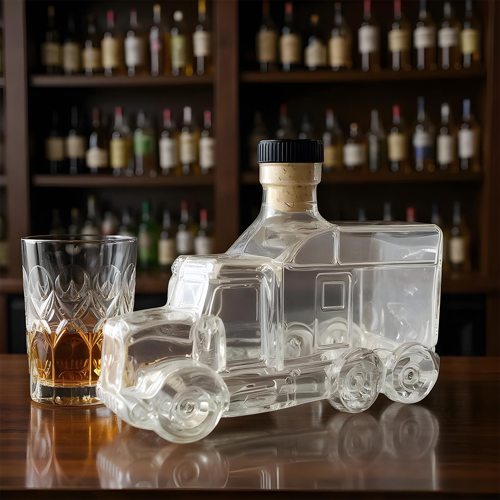 Wine Beer Truck - Autoglas wijnfles halve vrachtwagen whiskykaraf 375