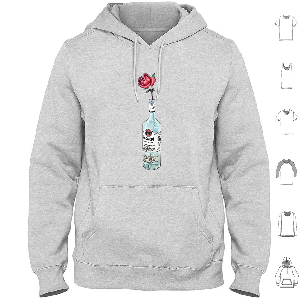 Beer Wine Gin - Rum Bacardi Flower Artwork Hoodie Katoen