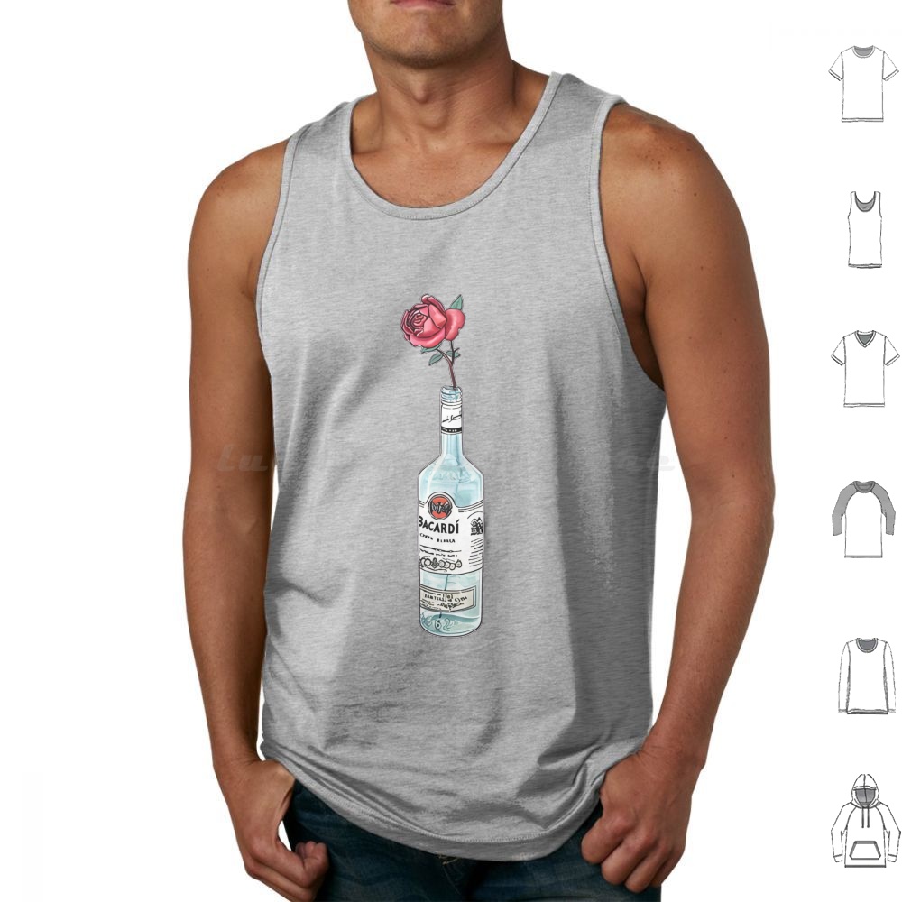 Beer Wine Gin - Rum Bacardi Flower Artwork Tanktops Vest