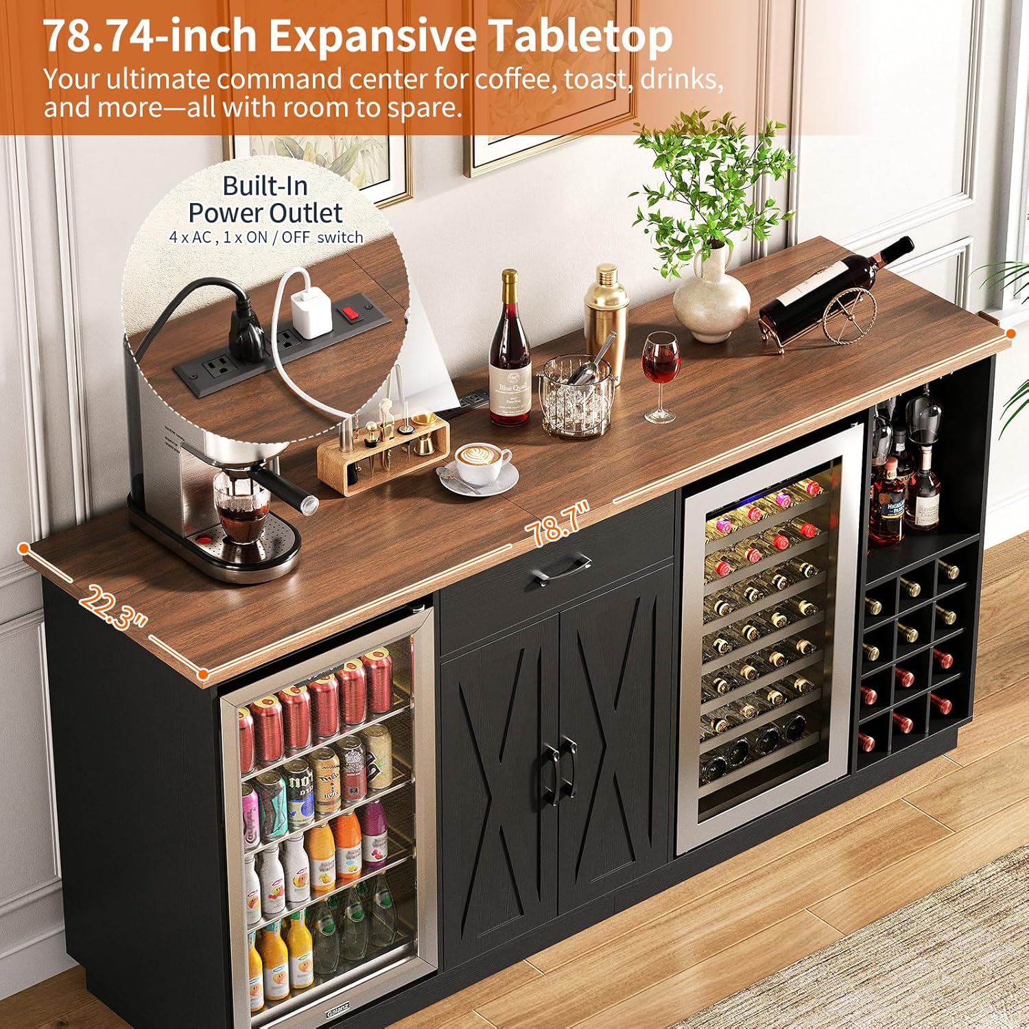 78,74 inch grote koffiebar-kas - Wine Beer Refrigerator recensie en prijs